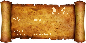 Méri Imre névjegykártya